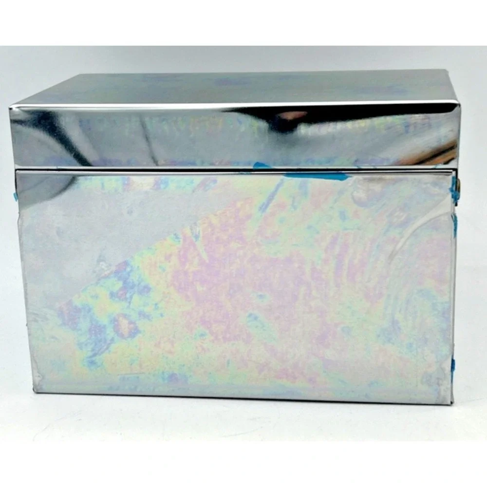 VTG Decorative All Metal Recipe Box Cheinco In Box NOS 5 1/8L X 2 7/8W X 3 5/8 H